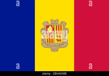 Flagge von Andorra Stock Vektor