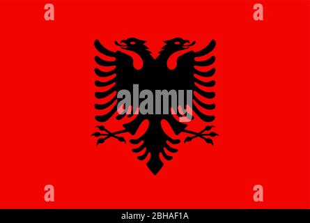 Flagge von Albanien Stock Vektor