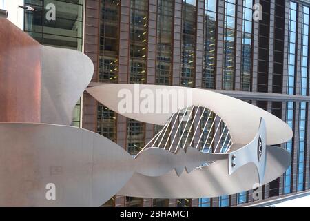 Die Chicago Picasso (oft nur das Picasso) ist eine unbenannte monumentale Skulptur von Pablo Picasso in Chicago, Illinois. Stockfoto