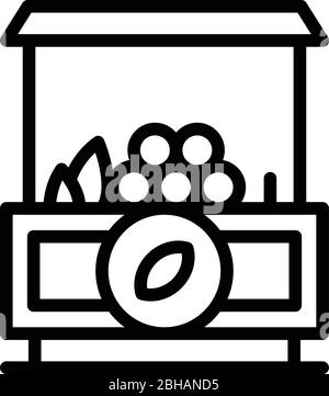 Street Farm Shop-Symbol, Outline-Stil Stock Vektor