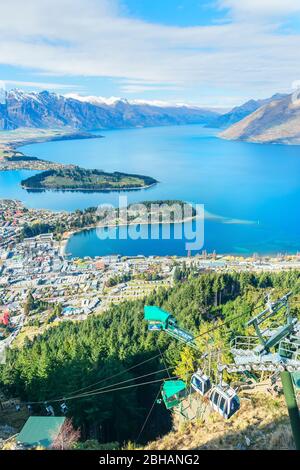 Skyline Gondola, Queenstown, Südinsel, Neuseeland, Stockfoto