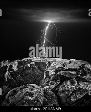 Blitz über dem Grand Canyon, Arizona, USA Stockfoto