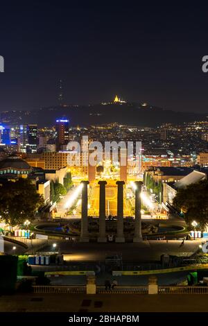 Europa, Spanien, Katalonien, Costa Brava, Blick vom Museu Nacional d'Art de Catalunya Stockfoto