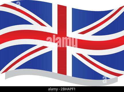 Winkende Flagge von Großbritannien Stock Vektor