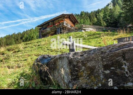 Europa, Österreich, Tirol, Osttirol, hohe Tauern, Kals am Großglockner, Obere Taxer Alm in Abstieg von der Sudetendeutschen Hütte Stockfoto