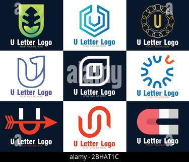 Modernes und professionelles Logo-Icon-Design mit U Letter Stock Vektor