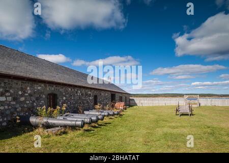 Kanada, Nova Scotia, Louisbourg, Festung Louisbourg National Historic Park, Kanonen Stockfoto