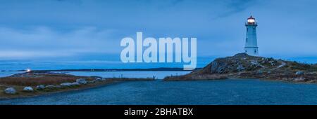 Kanada, Nova Scotia, Louisbourg Louisbourg, Leuchtturm, Dawn Stockfoto