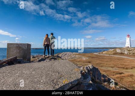 Kanada, Nova Scotia, Louisbourg Louisbourg, Leuchtturm Stockfoto