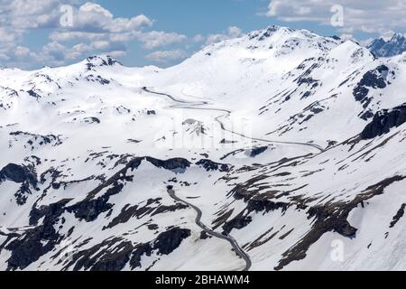 Mt. Tauernkopfl und Hochtor, Blick von der Edelweissspitze, Großglockner Hochalpenstraße, Nationalpark hohe Tauern, Salzburger Land, Österreich, Europa Stockfoto