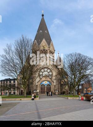 Deutschland, Hamburg, Kirche St. Johannes von Kronstadt. Ehemalige Evangelisch-Lutherische Grace Kirche. Die Kirche wurde am 30. Mai 2007 nach der orthodoxen Tradition geweiht. Stockfoto