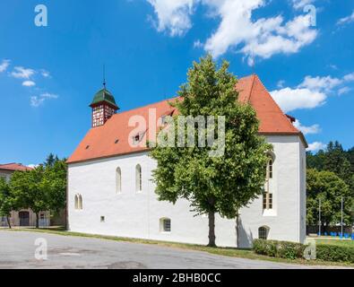 Deutschland, Baden-Württemberg, Gomadingen - Offenhausen, in der ehemaligen Klosterkirche befindet sich heute das Gestütsmuseum des Haupt- und Staatsgestüts Marbach. Stockfoto