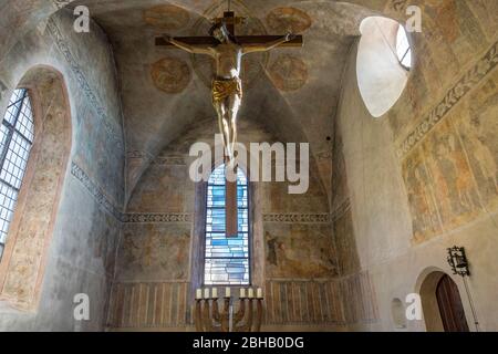 Deutschland, Baden-Württemberg, Veringenstadt - Veringendorf, die Pfarrkirche St. Michael, Apsis, Fresken, Stockfoto