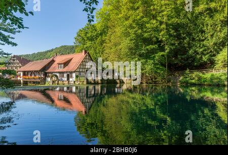 Deutschland, Baden-Württemberg, Blaubeuren, Blautopf Stockfoto