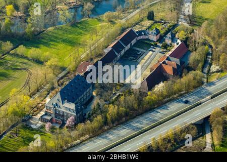 Luftaufnahme des Hauses Füchten, Arnsberg, Sauerland, Nordrhein-Westfalen, Deutschland. Stockfoto