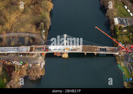 Luftaufnahme, Kampmann-Brücke, Ruhrbrücke, Neubau, Ruhrgebiet, Essen, Ruhrgebiet, Nordrhein-Westfalen, Deutschland Stockfoto