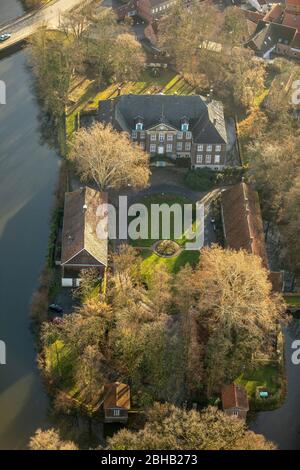 Luftaufnahme, Schloss Steinfurt, Park Werse, Drensteinfurt, Münsterland, Nordrhein-Westfalen, Deutschland Stockfoto