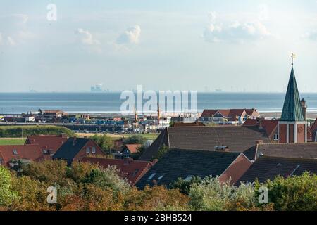 Deutschland, Niedersachsen, Ostfriesland, Juist, Blick vom Haus des Gastes. Stockfoto