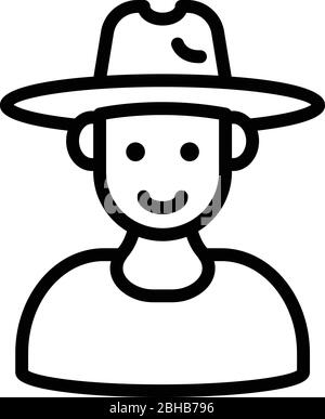 Farm Producer Symbol, Outline-Stil Stock Vektor