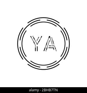 Ursprüngliche Vorlage für Ya Logo-Design-Vektor. Kreativer Kreis Buchstabe Ya Business Logo Vektor Illustration Stock Vektor