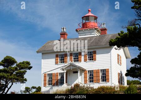 Yaquina Bay Leuchtturm, Newport, Oregon, USA Stockfoto