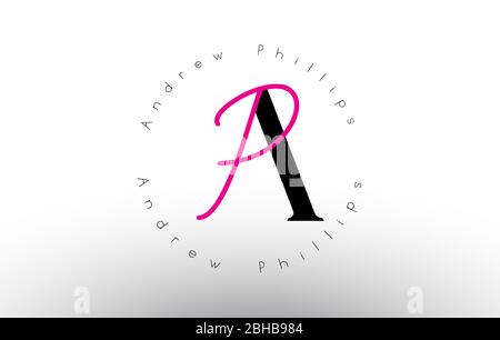 Signatur Letter AP minimalistisches Monogramm Vektor-Logo. Einfaches AP-Symbol mit kreisförmiges Namensmuster. Kreative handgeschriebene Vektor Illustration mit Brief Stock Vektor