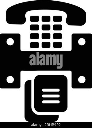 Schönes, sorgfältig gestaltetes Fax-Symbol, Telefon, Druck, Telefon, Kommunikation, Verbindung. Gut organisiert und vollständig editierbar Vektor-Symbol für vecto Stock Vektor