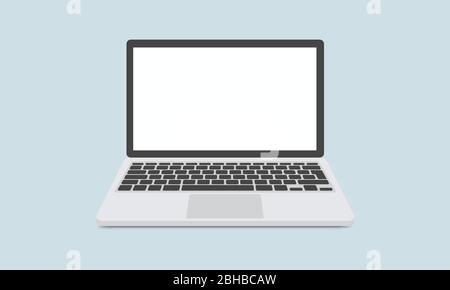 Isolierter Laptop mit leerem Platz. Laptop-Vektor. Flache Symboldarstellung. Stock Vektor