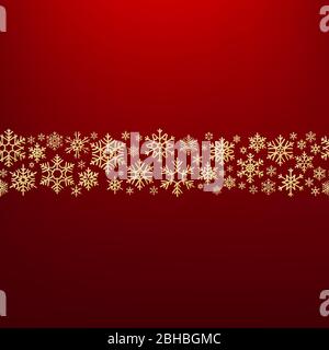 Frohe Weihnachten Hintergrund mit Gold Schneeflocken. Grußkartenvorlage. EPS 10 Stock Vektor