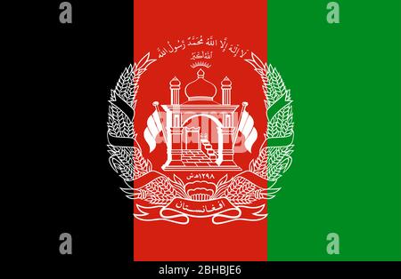 Nahaufnahme Flagge von Afghanistan Stock Vektor