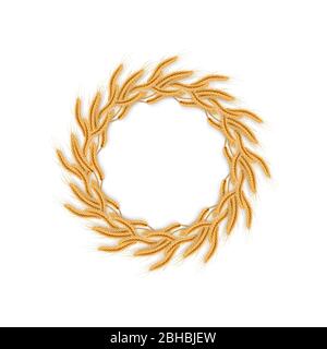 Kranz mit Weizenohren. Rahmen von Stacheln. EPS 10 Stock Vektor