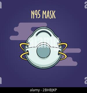 n95 Maske medizinische Sicherheit Set Vektor-Illustration flach Vektor-Lager Stock Vektor