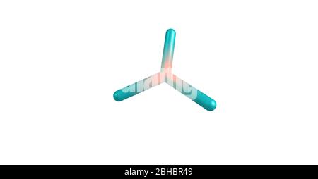 Bor-Trichlorid ist die anorganische Verbindung mit der Formel BCl3. Dieses farbloses Gas ist ein wertvolles Reagenz in der organischen Synthese. Es ist sehr reaktiv Stockfoto