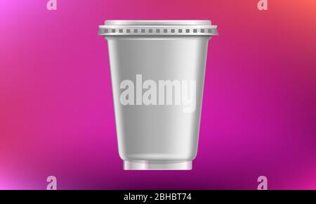 Mock-up-Illustration von Heißgetränkebecher auf abstraktem Hintergrund Stock Vektor