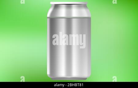Mock-up-Illustration von Dose auf abstraktem Hintergrund Stock Vektor