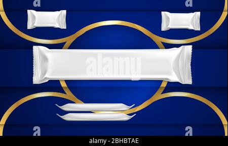 Mock-up-Illustration von verschiedenen Arten von Schokolade auf abstraktem Hintergrund Stock Vektor