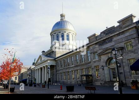 Old Montreal, Kanada - 25. Oktober 2019 - der Blick auf den Bonsecours Markt in der Herbstsaison Stockfoto