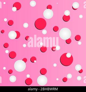 Kreise Tapetenmuster hergestellt mit Kombination von drei Farben weiß rot und rosa Farbverlauf Farben kann dies als Vorlage, Tapete, Rahmen oder einfach nur für den Druck verwendet werden. Stockfoto