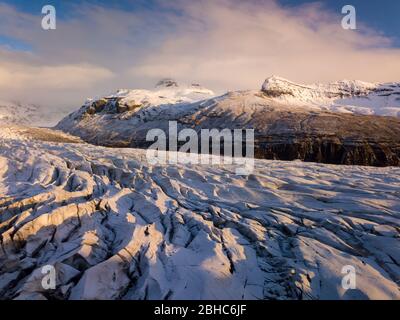 Luftaufnahme des Vatnajokull Gletschers, Island Stockfoto