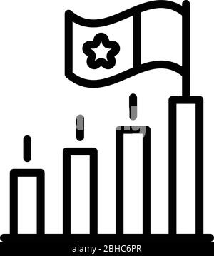 Bewertungsdiagramm und Markierungssymbol, Umrissstil Stock Vektor