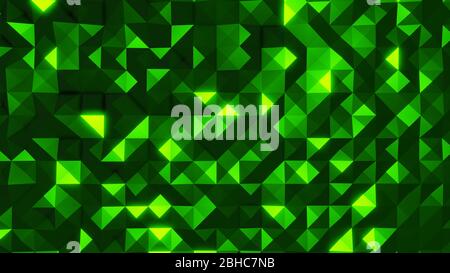 Abstrakt grüne Form Farbe Hintergrund auf 3d-Rendering Polygon Hintergrund, 3d-Illustration Stockfoto