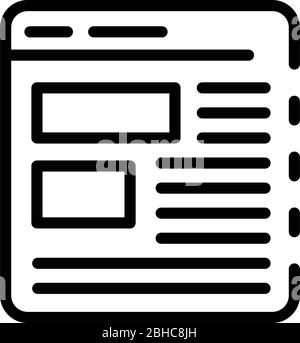 Web-Advetisment-Symbol, Outline-Stil Stock Vektor
