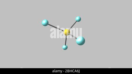 Schwefeltetrafluorid ist die chemische Verbindung mit der Formel SF4. Es existiert als Gas unter Standardbedingungen. Es ist eine korrosive Spezies, die freisetzt Stockfoto