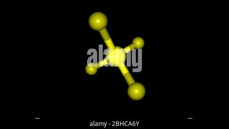 Schwefeltetrafluorid ist die chemische Verbindung mit der Formel SF4. Es existiert als Gas unter Standardbedingungen. Es ist eine korrosive Spezies, die freisetzt Stockfoto