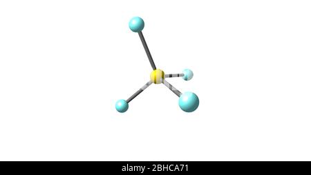 Schwefeltetrafluorid ist die chemische Verbindung mit der Formel SF4. Es existiert als Gas unter Standardbedingungen. Es ist eine korrosive Spezies, die freisetzt Stockfoto