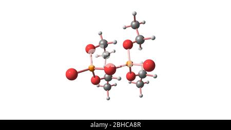 Tetraethylpyrophosphat oder TEPP ist eine Organophosphatverbindung, die als Insektizid verwendet wird. Diese Verbindung ist eine klare, farblose Flüssigkeit. 3d-Bilder Stockfoto