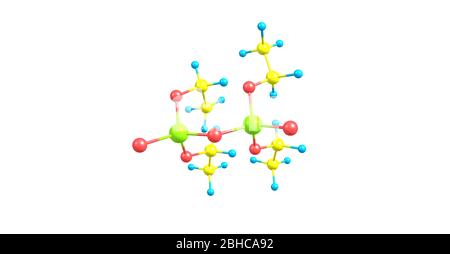 Tetraethylpyrophosphat oder TEPP ist eine Organophosphatverbindung, die als Insektizid verwendet wird. Diese Verbindung ist eine klare, farblose Flüssigkeit. 3d-Bilder Stockfoto