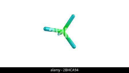 Siliziumtetrachlorid oder Tetrachlorsilan ist die anorganische Verbindung mit der Formel SiCl4. Es ist eine farblose flüchtige Flüssigkeit, die in der Luft abdämpft. 3d Stockfoto