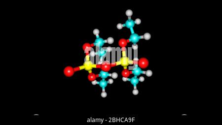 Tetraethylpyrophosphat oder TEPP ist eine Organophosphatverbindung, die als Insektizid verwendet wird. Diese Verbindung ist eine klare, farblose Flüssigkeit. 3d-Bilder Stockfoto