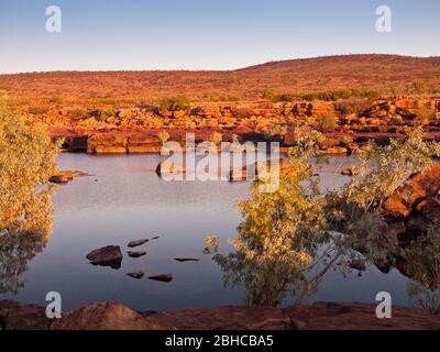 Am späten Nachmittag auf dem Fitzroy River in Sir John Gorge, Mornington, Kimberley, Westaustralien Stockfoto